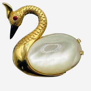 Vintage Signed Weiss Lucite Belly Swan Brooch